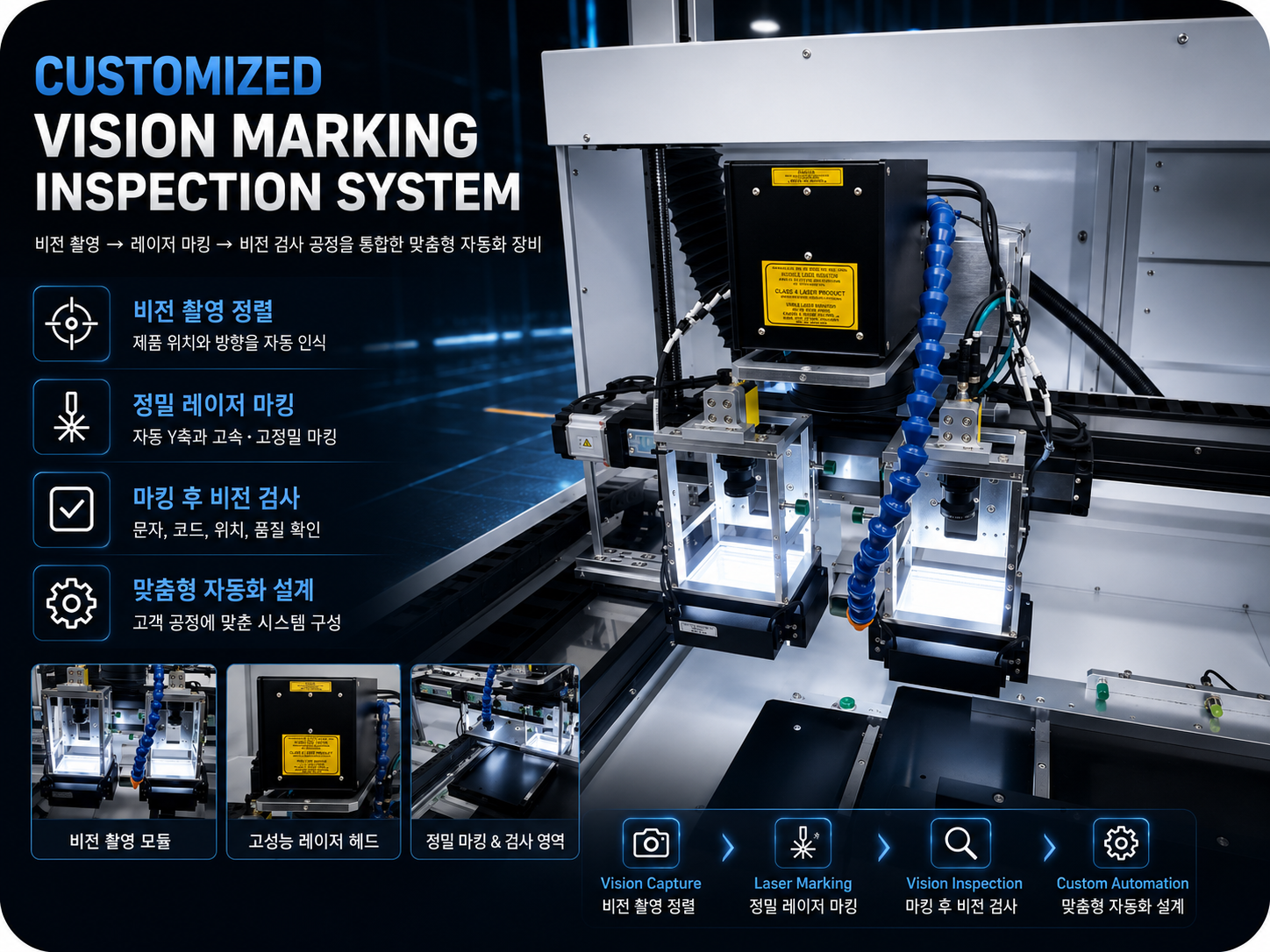 레이저 마킹 자동화 시스템 제품 사진