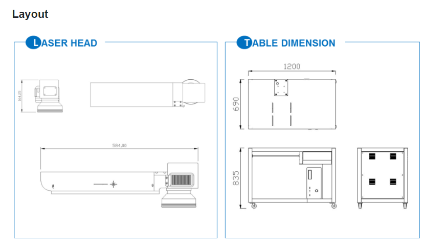 PRISA Fiber Laser layout drawing