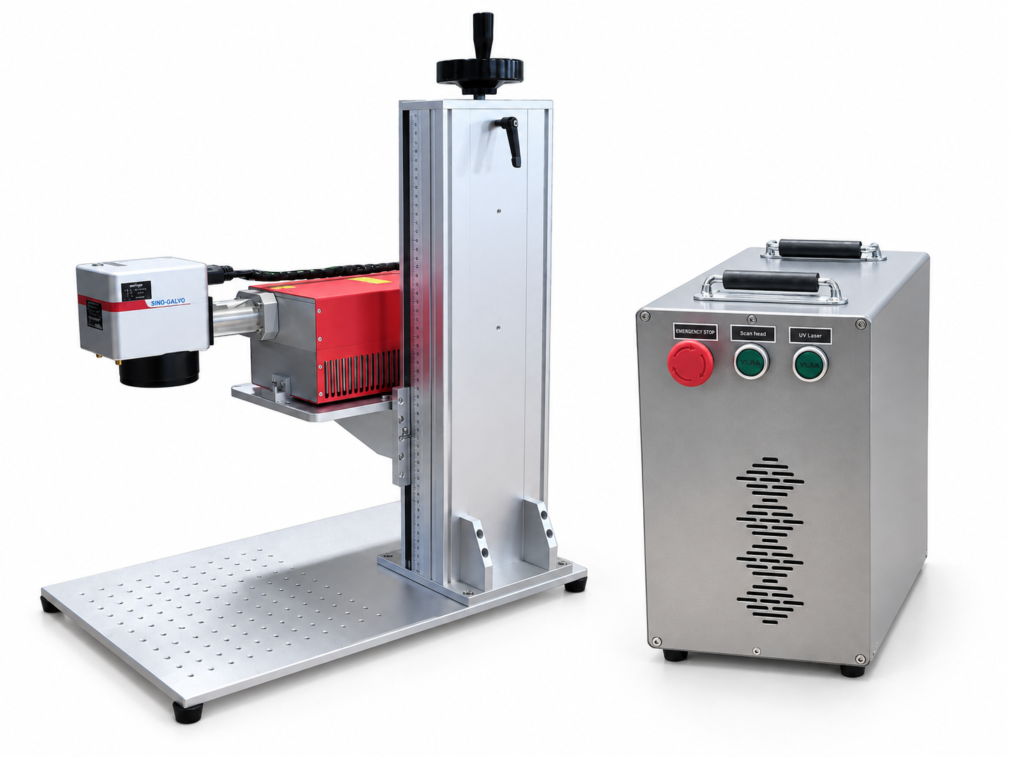 실속형 UV Laser 마킹 스탠드와 제어함 구성 이미지